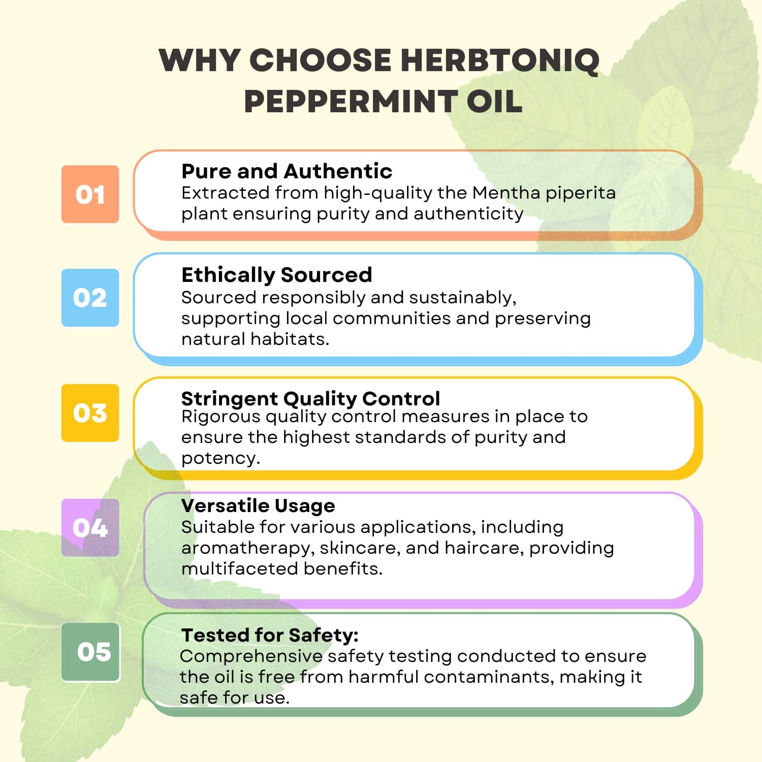 Highlights of HerbtoniQ Peppermint Essential Oil