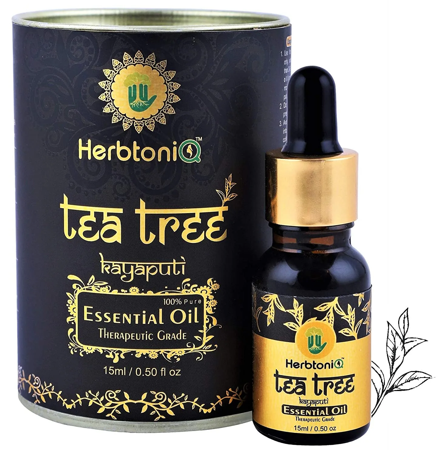 Tea Tree Oil: Nature's Skin and Hair Care Secret Tea Tree Oil bottle with dropper, surrounded by tea tree leaves