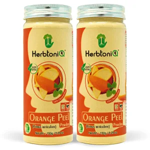 HerbtoniQ Combo Of 2 100% Natural Orange Peel Powder (Citrus Reticulate) 150g Each For Fairness, Acne, Pimples & Spots Face Pack And Hair Scalp Treatment Pack (2 x 150g = 300g)