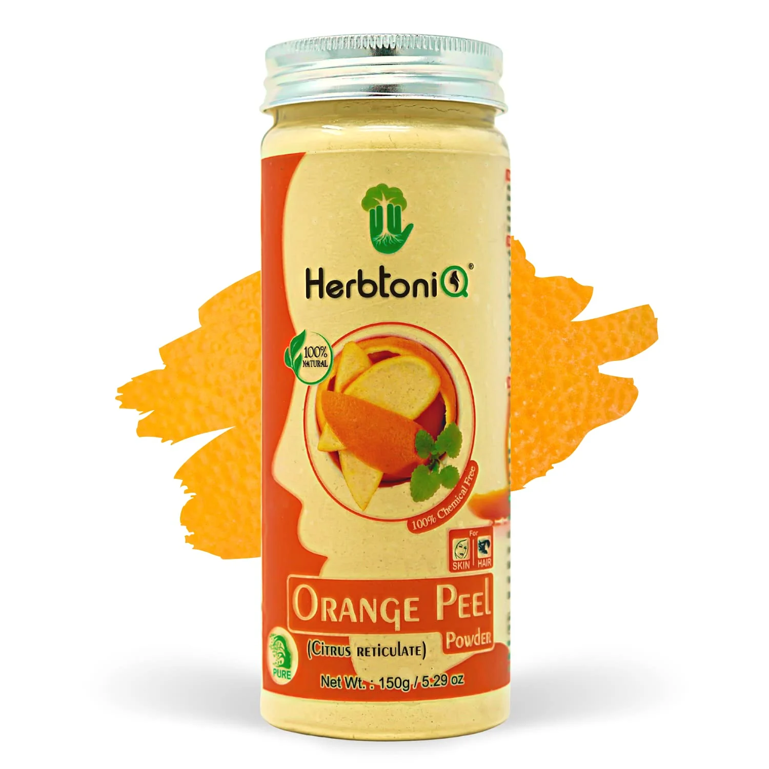 HerbtoniQ 100% Natural Orange Peel Powder (Citrus Reticulate) For Face Pack  And Hair Pack (150 g) ▻ HerbtoniQ