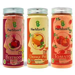 HerbtoniQ 100% Natural Beetroot Powder, Orange Peel Powder and Tomato Powder for Face Pack and Hair Pack (500g)