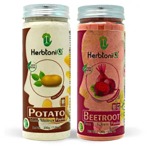 HerbtoniQ 100% Natural Potato and Beetroot Powder for Acne Spot, Pigmentation, Skin Care Regimen Face Pack (350g)