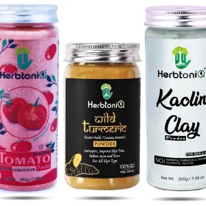 HerbtoniQ 100% Natural Tomato, Wild Turmeric and Kaolin Clay Powder For Face Pack(525 Gram)
