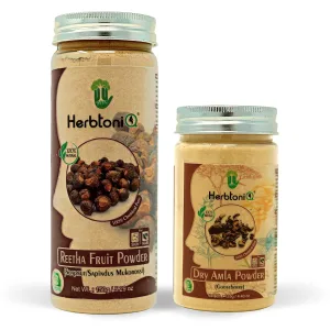 HerbtoniQ 100% Natural Reetha and Dry Amla(Gooseberry) Powder For Dandruff, Hair-Fall Hair Care regimens (275 Gram)