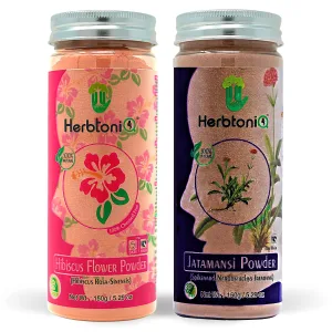 HerbtoniQ 100% Natural Hibiscus Flower and Jatamansi Powder For Dandruff, Hair-Fall Hair Care regimens (300 Gram)