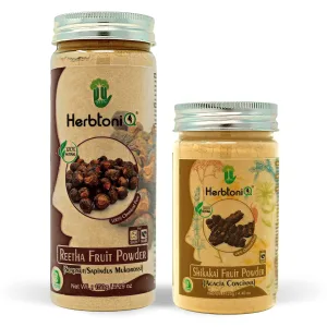 HerbtoniQ 100% Natural Reetha and Shikakai Powder For Dandruff, Hair-Fall Hair Care regimens (275 Gram)