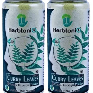 HerbtoniQ 100% Natural Curry Leaves Powder For Dandruff, Hair-Fall Hair Care regimens, Hair Treatment Pack 300gm(Pack Of 2)