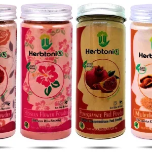 HerbtoniQ 100% Natural Rose Petals, Hibiscus, Pomegranate Peel and Mulethi Powder For Face Pack (600 Gram)