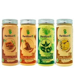 HerbtoniQ 100% Natural Sandalwood, Mulethi, Neem Leaf and Multani Mitti Powder For Face Pack (600 Gram)