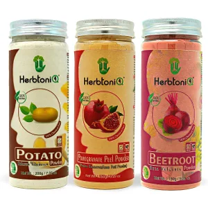 HerbtoniQ 100% Natural Potato, Pomegranate Peel and Beetroot Powder For Face Pack (500 Gram)