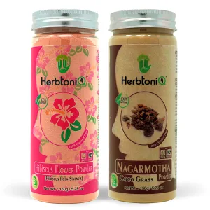 HerbtoniQ 100% Natural Hibiscus and Nagarmotha Powder for Making DIY Mud Mask for Face/Facial, Hair & Body (300 Gram)