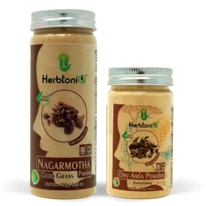 HerbtoniQ 100% Natural Nagarmotha and Dry Amla Powder for Making DIY Mask for Face/Facial, Hair & Body (275 Gram)