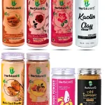 HerbtoniQ 100% Natural Sandalwood, Rose, Hibiscus, Kaolin, Methi, Lemon, Banana and Wild Turmeric Powder for Making DIY Mud Mask for Face/Facial, Hair & Body (1225 Gram)