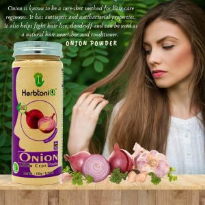 HerbtoniQ 100% Natural Katha and Onion Powder for Dandruff, Frizzy Hair, Damaged Hair, Intensive Hair Care (300 Gram)