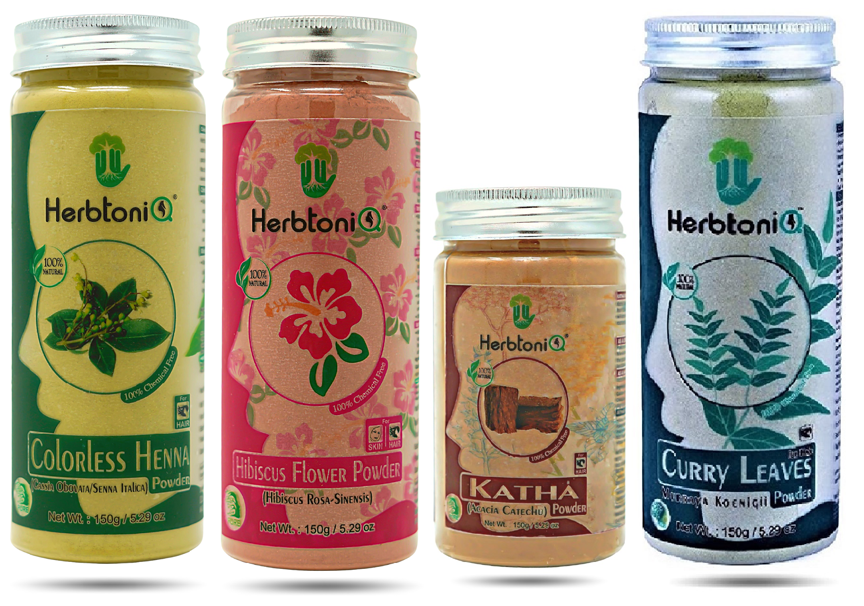 HerbtoniQ 100% Natural Colorless Neutral Henna, Hibiscus, Katha and Curry  Leaves Powder for Dandruff, Frizzy Hair, Damaged Hair, Intensive Hair Care  Pack (600 Gram) ▻ HerbtoniQ