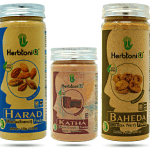 HerbtoniQ 100% Natural Harad, Katha and Baheda Powder for Dandruff, Frizzy Hair, Damaged Hair, Intensive Hair Care Pack (450 Gram)