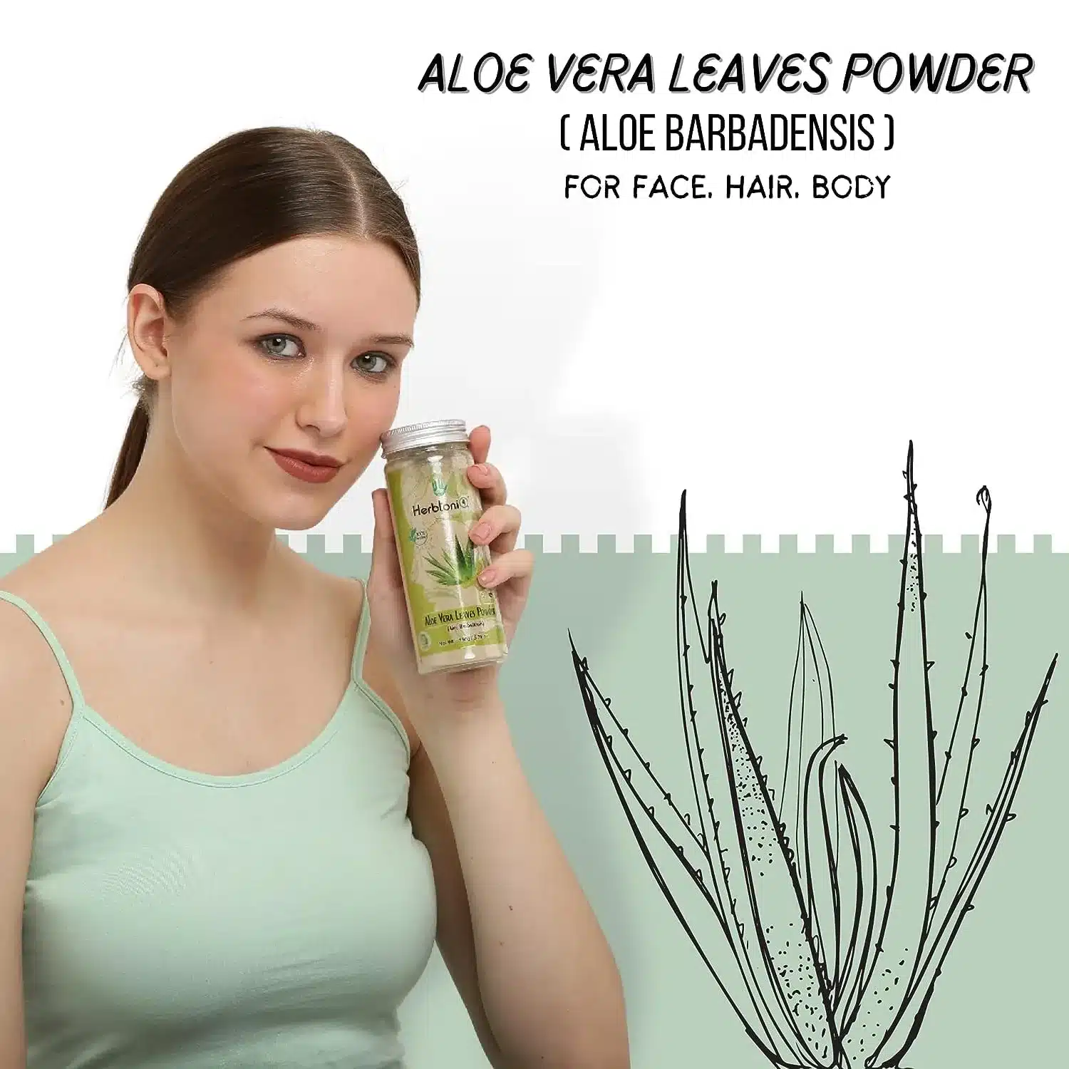 HerbtoniQ Organic Hair Care and Nourishment Kit Aloe Vera, Jatamansi & Hibiscus Powder